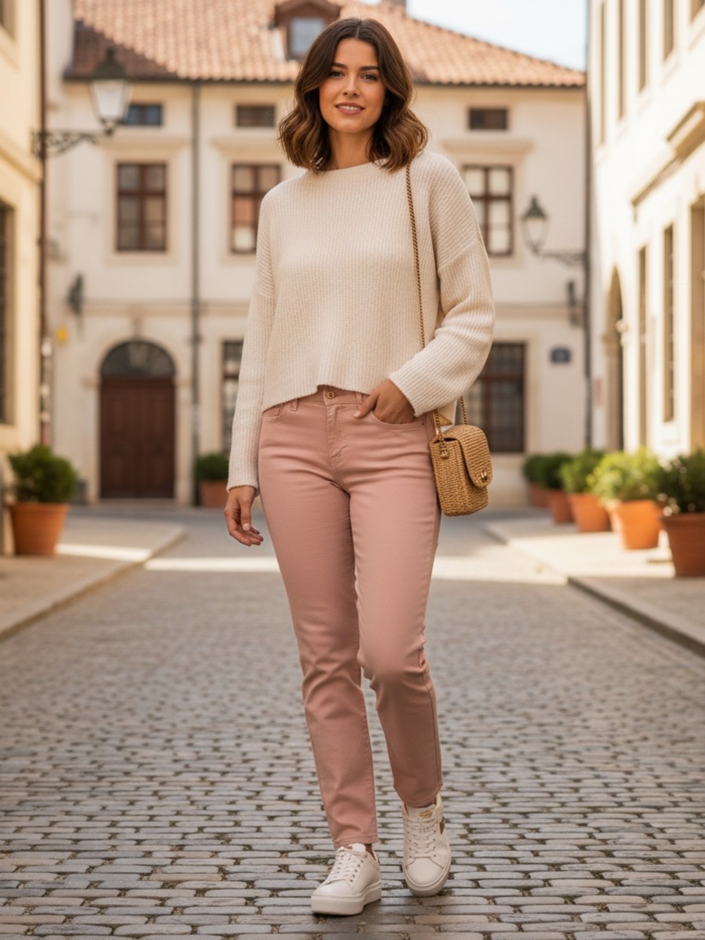 NWT Lauren Conrad peach color, jeans, high-rise, skinny ankle. 8